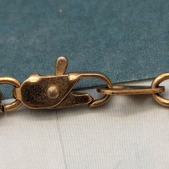 Unique 16" Two Strands Necklace Chain Mix Gold Tone 1960s Diva Glam - Picture 7 of 7